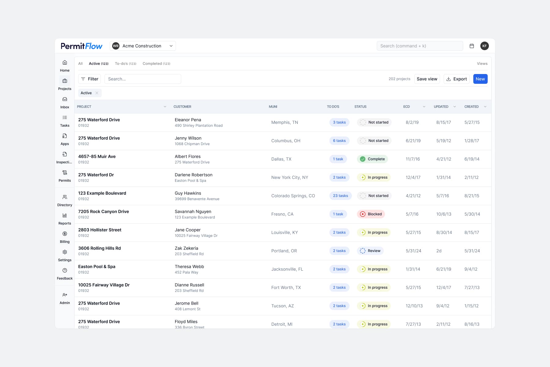 PermitFlow interface