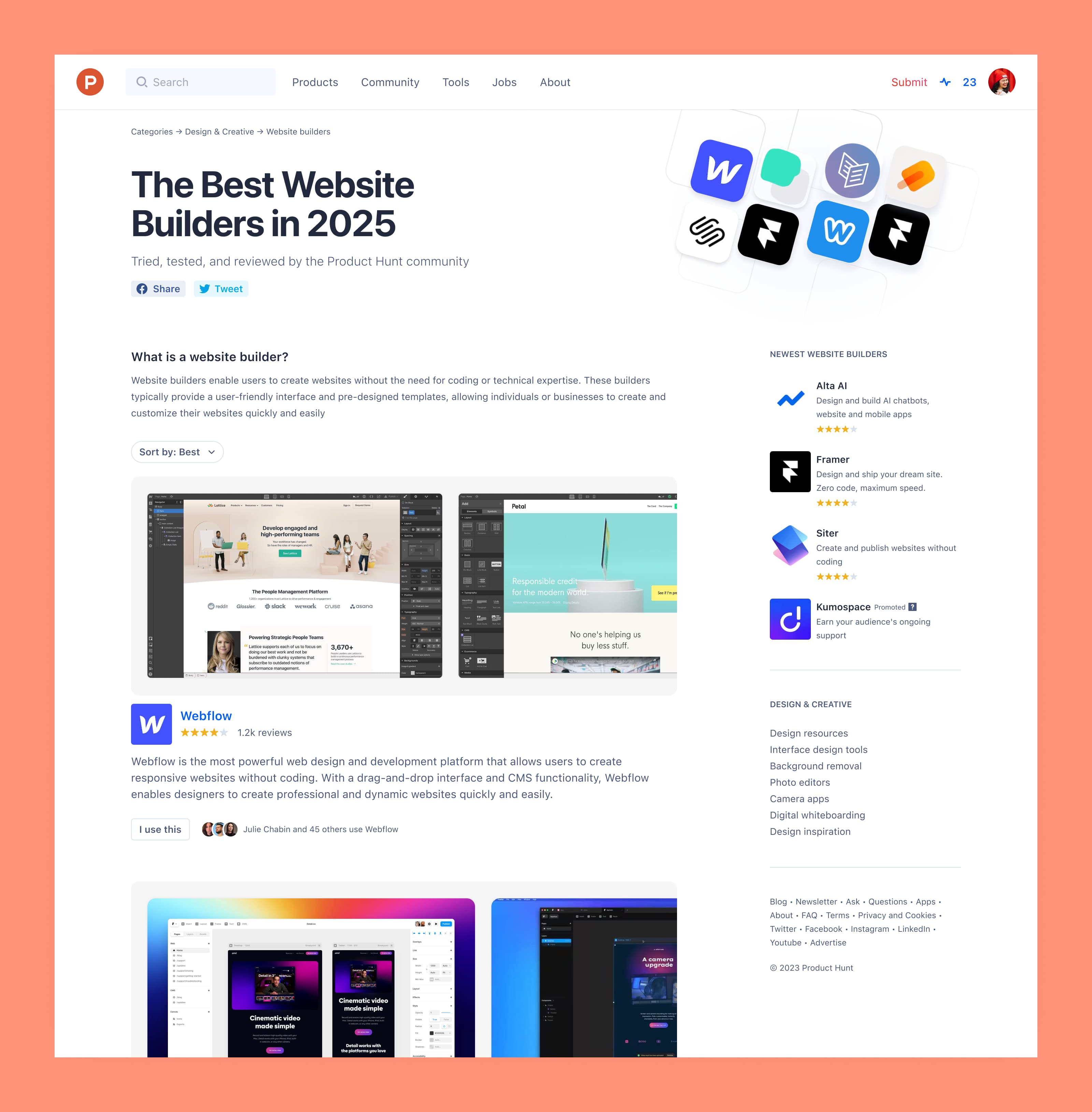 Product Hunt SEO landing pages