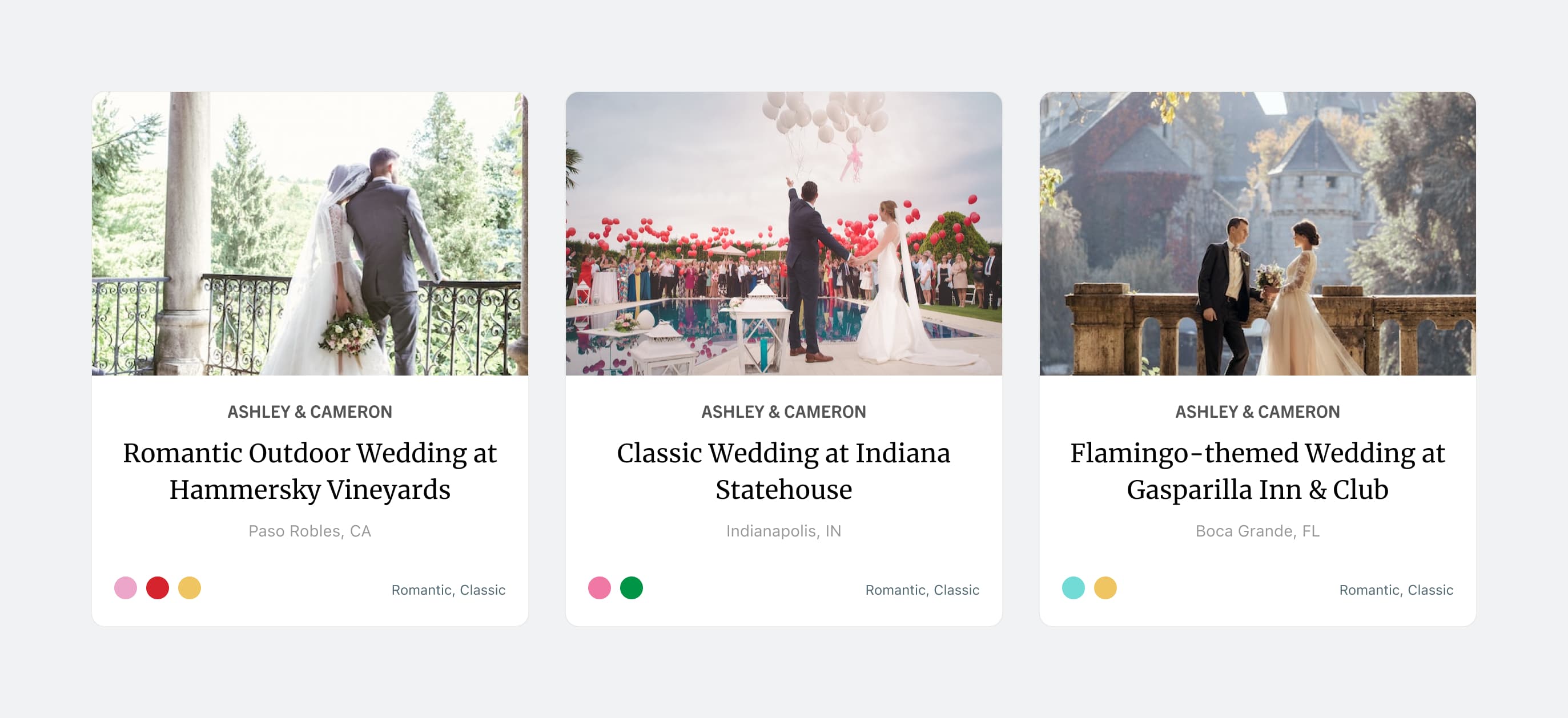 Borrowed & Blue vendor cards