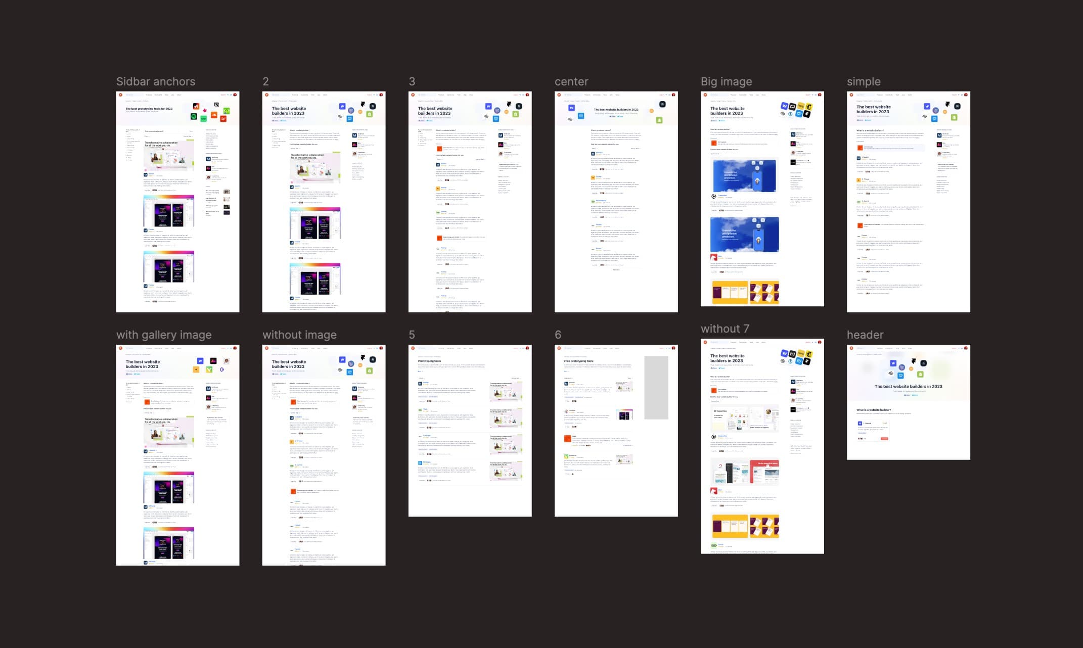 Category system design explorations