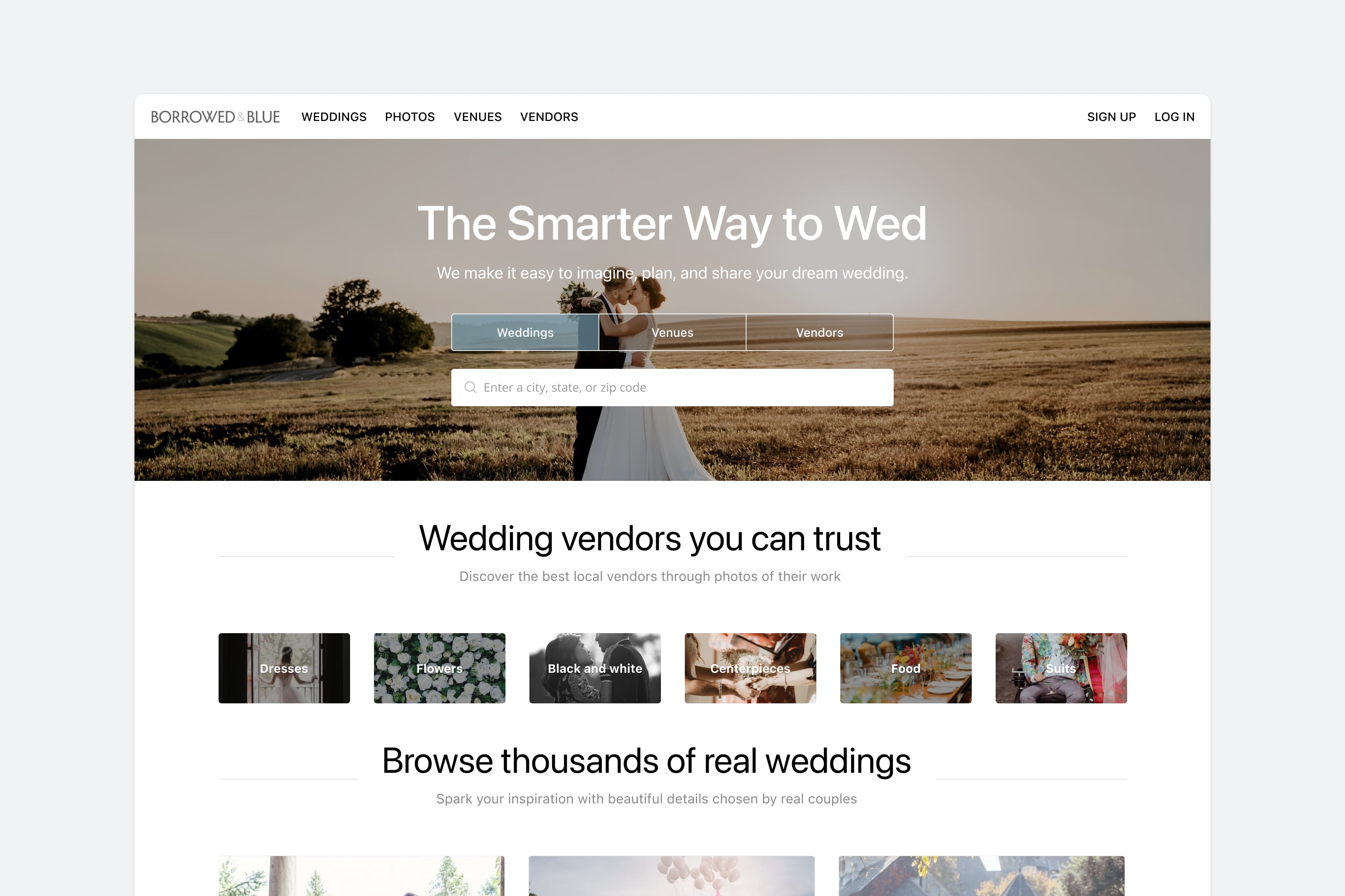 Borrowed & Blue interface
