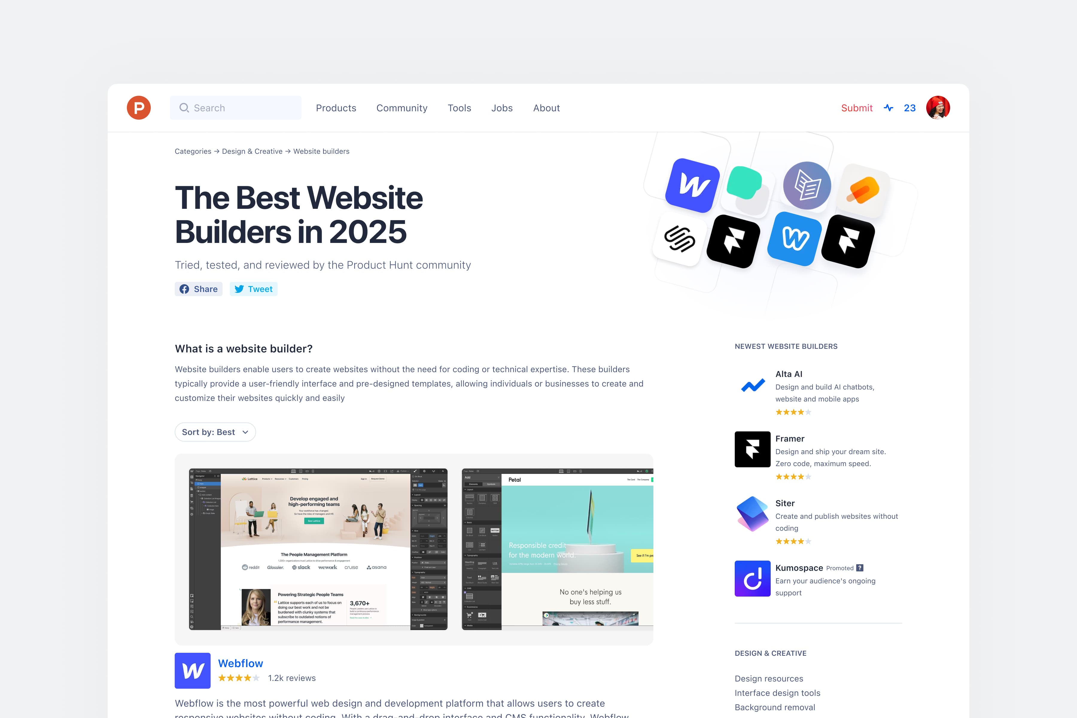 Product Hunt interface