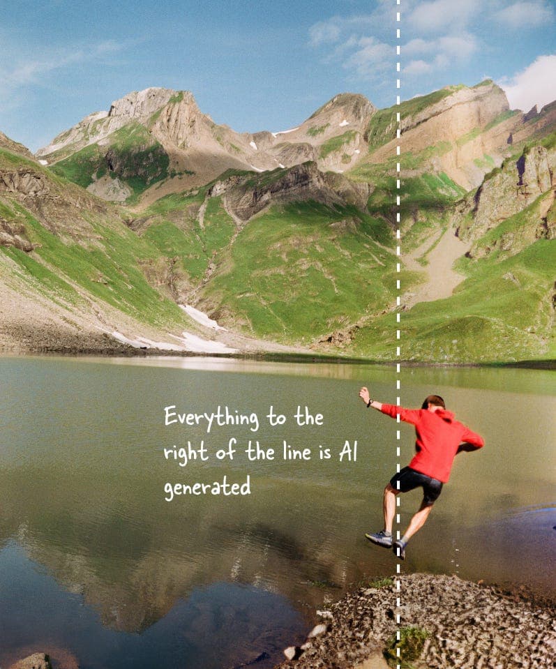 AI generated portrait with outpainting